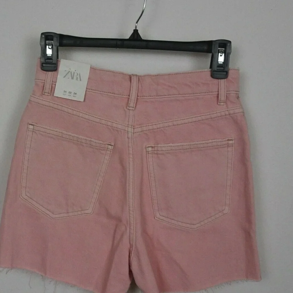 ZARA HIGH RISE DENIM SHORTS
PINK - Picture 4 of 10